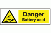 Battery Acid Warning Safety Sign
