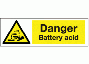 Battery Acid Warning Safety Sign