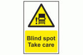 Blind Spot Take Care Safety Sign (Portrait)