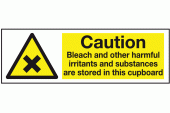Caution Bleach/Irritants Cupboard Safety Sign