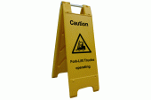 Caution Fork-Lift Trucks Operating Heavy-Duty Safety Sign Stand 