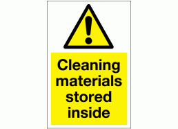 Cleaning Materials Warning Safety Sign