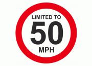 Limited To 50mph Vehicle Speed Limit Sign
