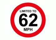 Limited To 62mph Vehicle Speed Limit Sign
