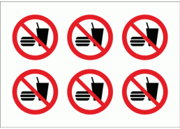 Prohibition No Eating Stickers 