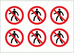 Prohibition No Pedestrians Stickers 