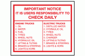 Users Responsibility to Check Daily Safety Sign