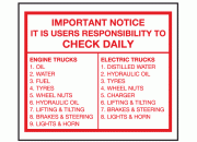 Users Responsibility to Check Daily Safety Sign