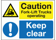 Warning Caution Fork-Lift Trucks Operating Keep Clear Safety Sign